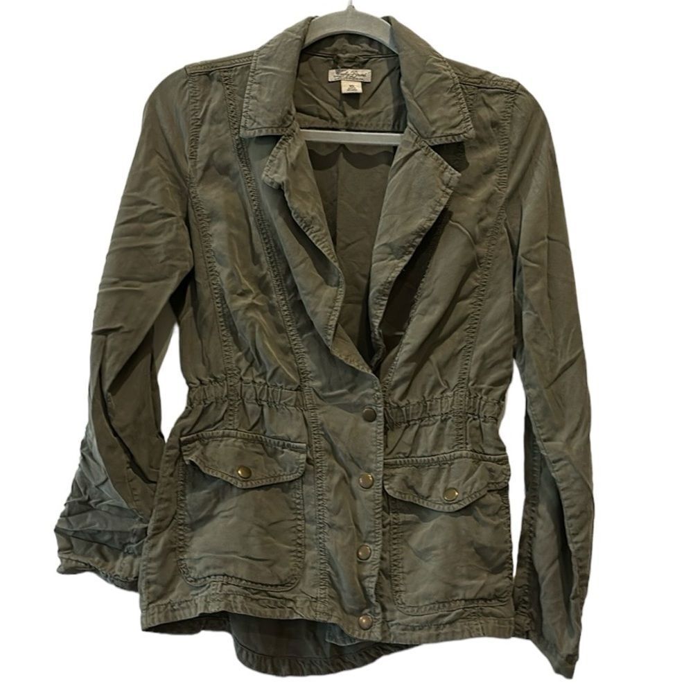 Lucky Brand Green Military Utility Tab Sleeve Button Jacket XS​​​​​​​​​​